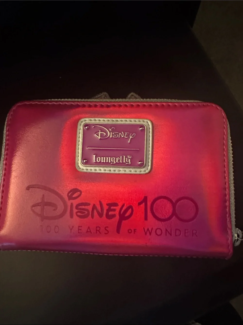 Loungefly Cheshire Cat Holographic Pink & Silver Zip Wallet